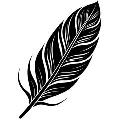 Obraz premium Creative Feather Silhouette Vector Modern & Timeless Design.