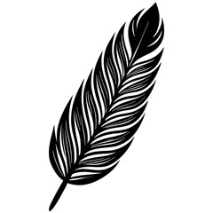 Obraz premium Stylized Feather Silhouette Vector Icon – Simple & Aesthetic.