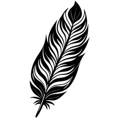 Obraz premium Classic Feather Silhouette Vector Perfect for Logos & Designs.