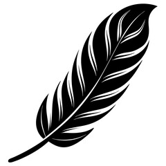 Obraz premium Classic Feather Silhouette Vector Perfect for Logos & Designs.