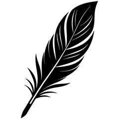 Obraz premium Versatile Feather Silhouette Vector – Ideal for Digital & Print Use.