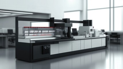 automated system for testing blood samples in clinics. Explain its efficiency in processing and analyzing blood for various conditions.