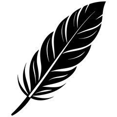 Fototapeta premium Minimalist Feather Silhouette Vector – Elegant & Stylish.