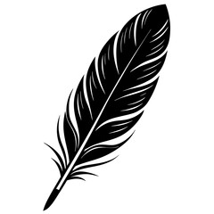 Fototapeta premium Minimalist Feather Silhouette Vector – Elegant & Stylish.