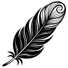 Obraz premium Download Feather Silhouette Vector – High-Quality.