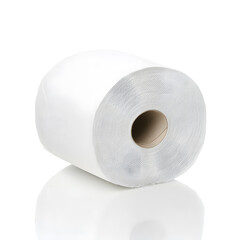 A roll of toilet paper isolated on white background