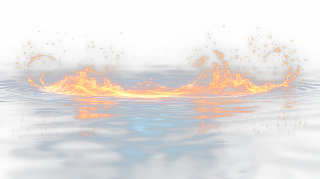a fire is floating in the water