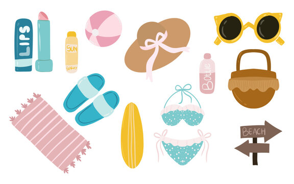 Summer Beach Essentials Clip Art Collection