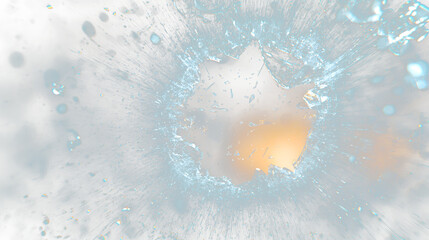 Fototapeta premium a broken glass with a hole in it