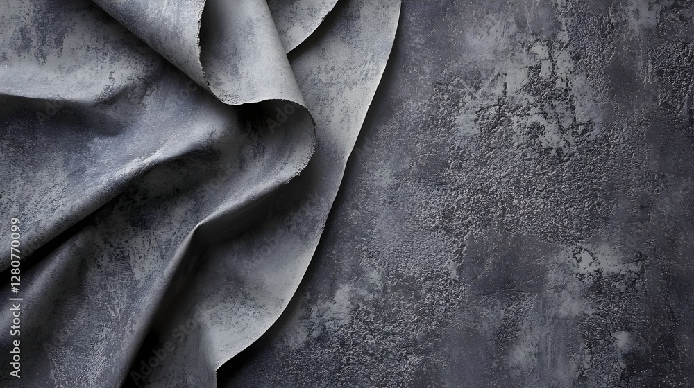 Poster subtle gray fabric and textured background with artistic monochrome aesthetic and elegant drape 147 