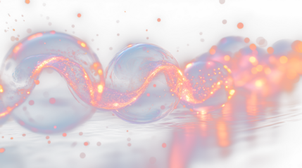 a group of bubbles floating on top of a water surface
