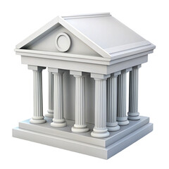Mini 3D bank isolated on transparent background  
