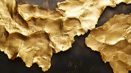 Fototapeta premium Luxurious Gold Leaf Texture on Dark Background for Premium Design Elements 