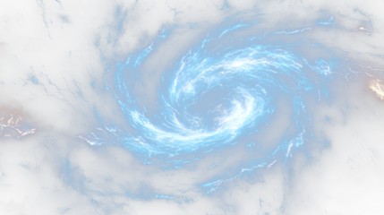 a blue spiral in the middle of a dark sky