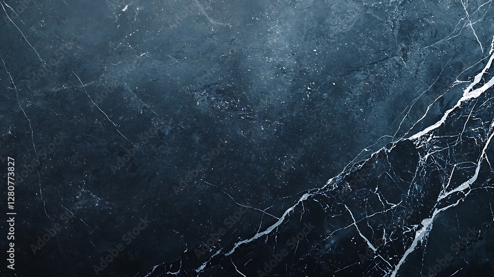 Poster a dark marble surface features striking white veins, creating an elegant and sophisticated appearanc