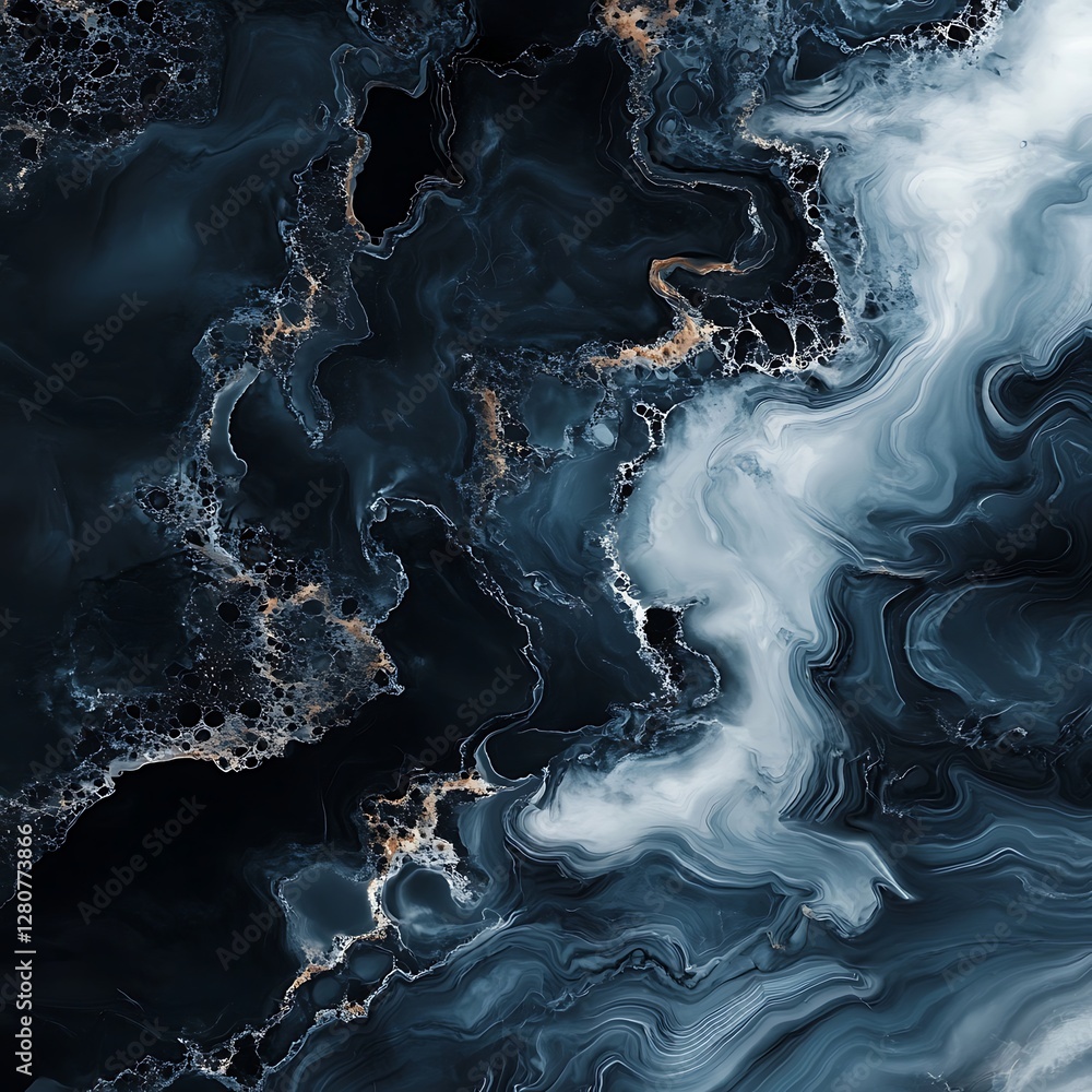 Poster a mesmerizing abstract image featuring swirling dark and light patterns that evoke a sense of depth 