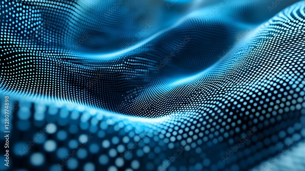 Poster abstract blue digital data dot pattern background for modern graphic design and futuristic technolog