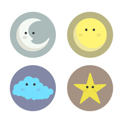 Collection of 4 space themed badges