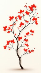 Obraz premium Japanese maple tree with red leaves in a natural setting during autumn season