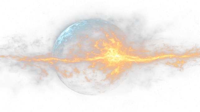 a large orange object in the sky