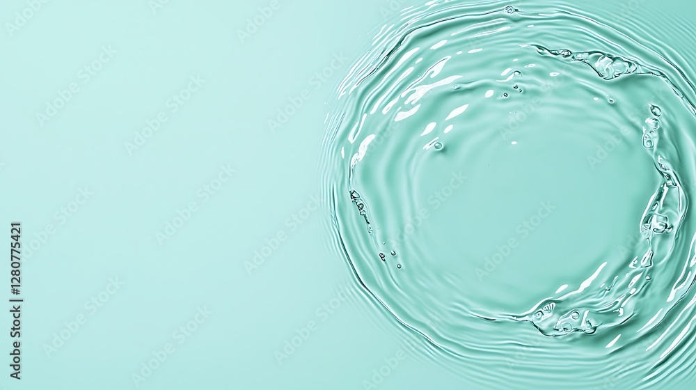 Poster a tranquil aqua background features a mesmerizing ripple effect, evoking a sense of calm and serenit