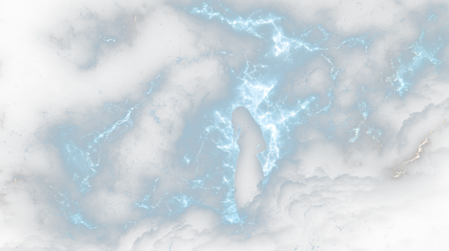 a man standing in the middle of a storm