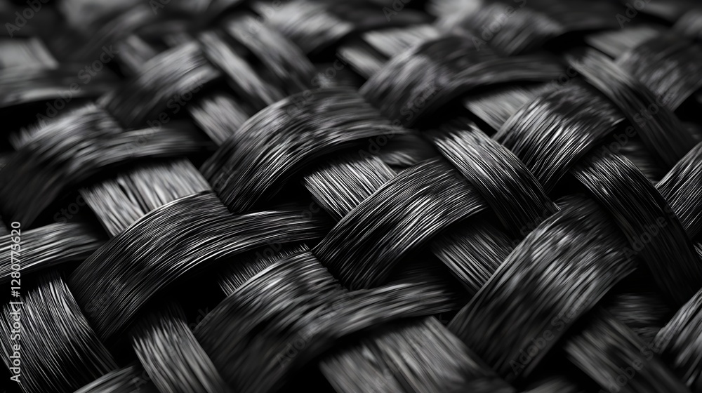 Poster close-up of woven carbon fiber pattern texture material - abstract composite background design