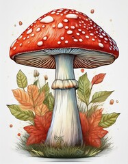ベクター形式で描かれたベニテングタケ
