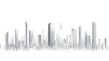 Obraz premium A city skyline made of gray lines, vector illustration 
