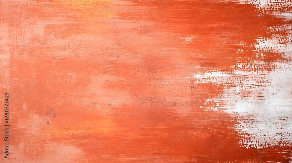Poster a vibrant, abstract orange canvas with smooth brush strokes and subtle white accents, creating a war