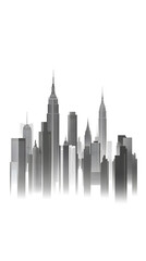 Obraz premium A city skyline made of gray lines, vector illustration 