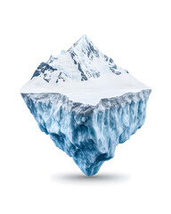 Obraz premium Massive iceberg isolated on white background