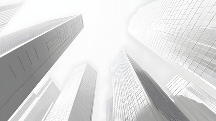 Fototapeta premium A city skyline made of gray lines, vector illustration 