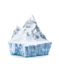 Obraz premium Massive iceberg isolated on white background