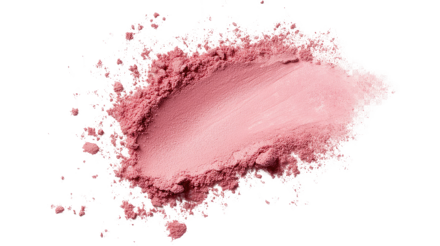 Blush Stroke: A delicate, artful swipe of pink blush, hinting at beauty and cosmetic elegance, perfect for conveying texture, and color.