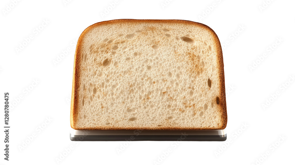 Poster toasted bread: a single slice of golden-brown toast stands upright, a simple image that captures the