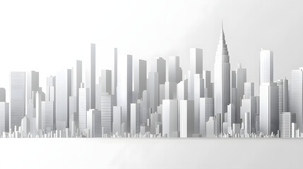 Obraz premium A city skyline made of gray lines, vector illustration 