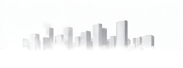 A city skyline made of gray lines, vector illustration
