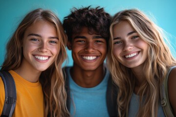 Fototapeta premium Happy student friends. Generative AI
