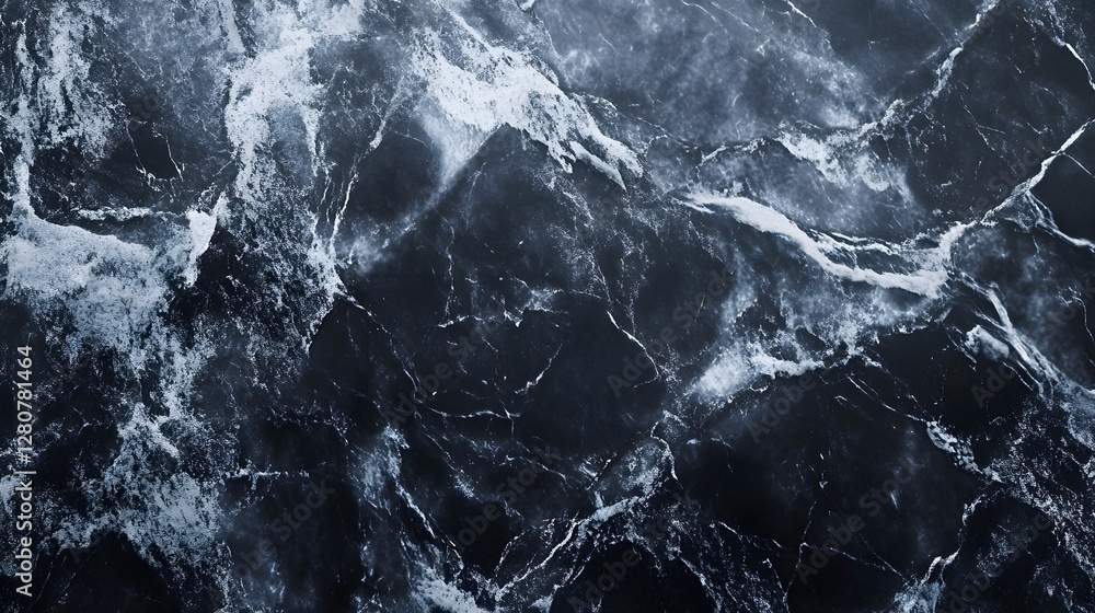 Poster elegant dark marble stone surface with white vein texture background pattern. abstract natural mater