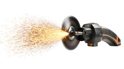 Sparks Fly: An angle grinder in action, with sparks shooting outward, a display of power and precision.