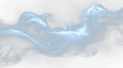 a white smoke swirl on a black background
