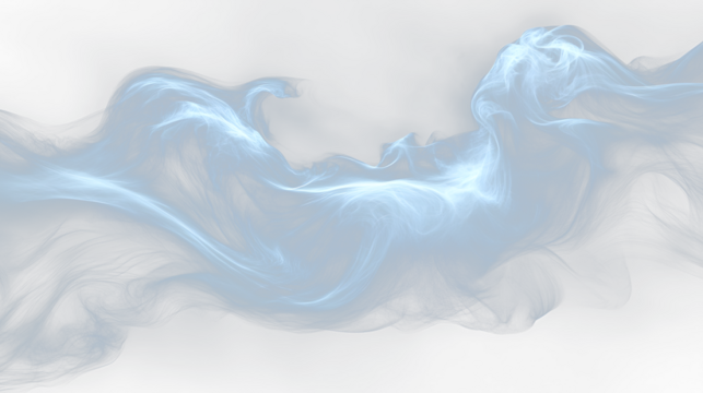 a white smoke swirl on a black background