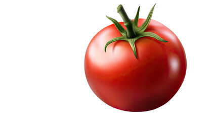 Vibrant Tomato: A single, perfectly ripe tomato, bursting with color and freshness, is isolated. This photo evokes the essence of a delicious and healthy ingredient, perfect for culinary themes.