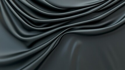 Obraz premium Elegant Dark Grey Silk Fabric Drape Abstract Background Texture