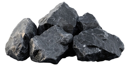 Pile of Grey Rocks: An artful arrangement of raw, textured grey rocks stacked together, evoking a sense of ruggedness and natural beauty.