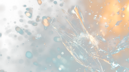 a broken glass window with a blur