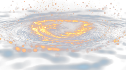 a close up of a water wave with a bright orange light