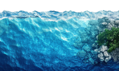 The blue waves surged and surged