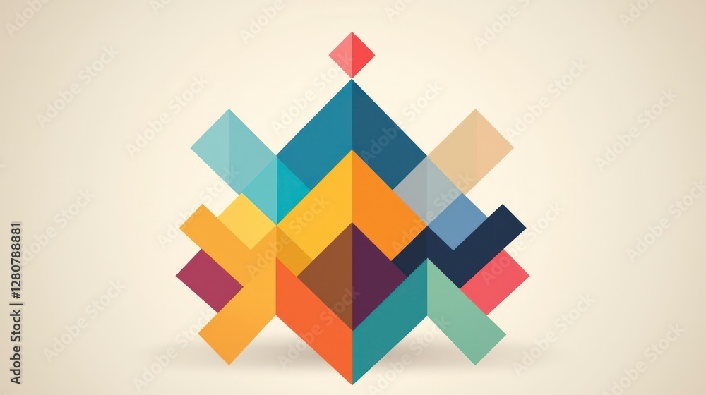 Poster abstract geometric background colorful shapes modern design dynamic energy